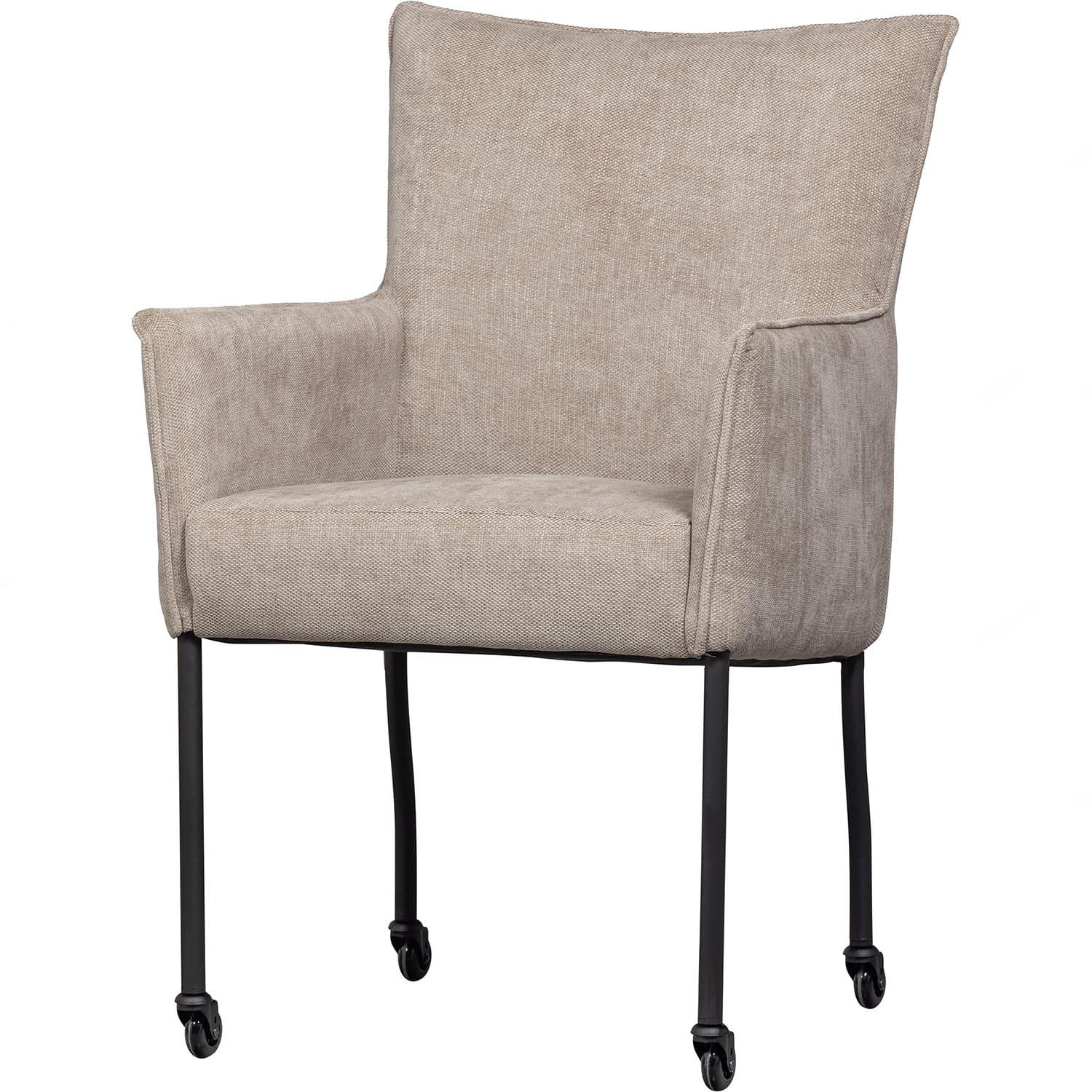 Image of Armlehnstuhl Ezra mit Rollen sand Armlehnstuhl Ezra mit Rollen sand