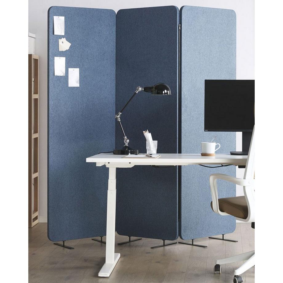 Beliani Akustik Raumteiler 3-teilig aus Stoff STANDI  