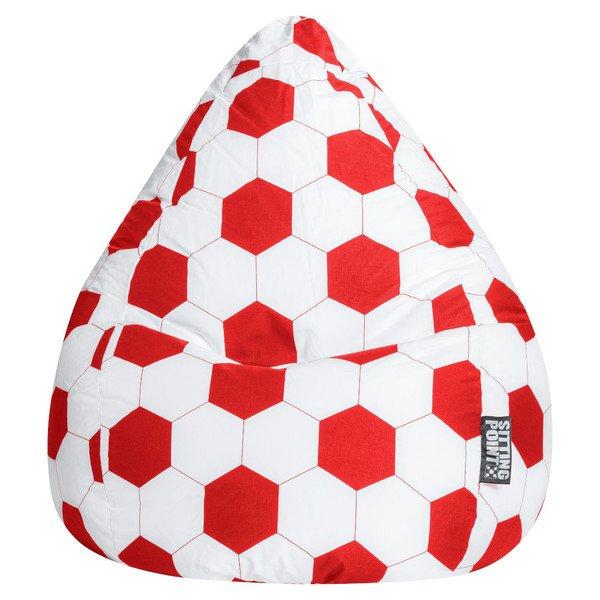 Sitting Point Sitzsack BeanBag Fussball Fankurve XL rot/weiss  