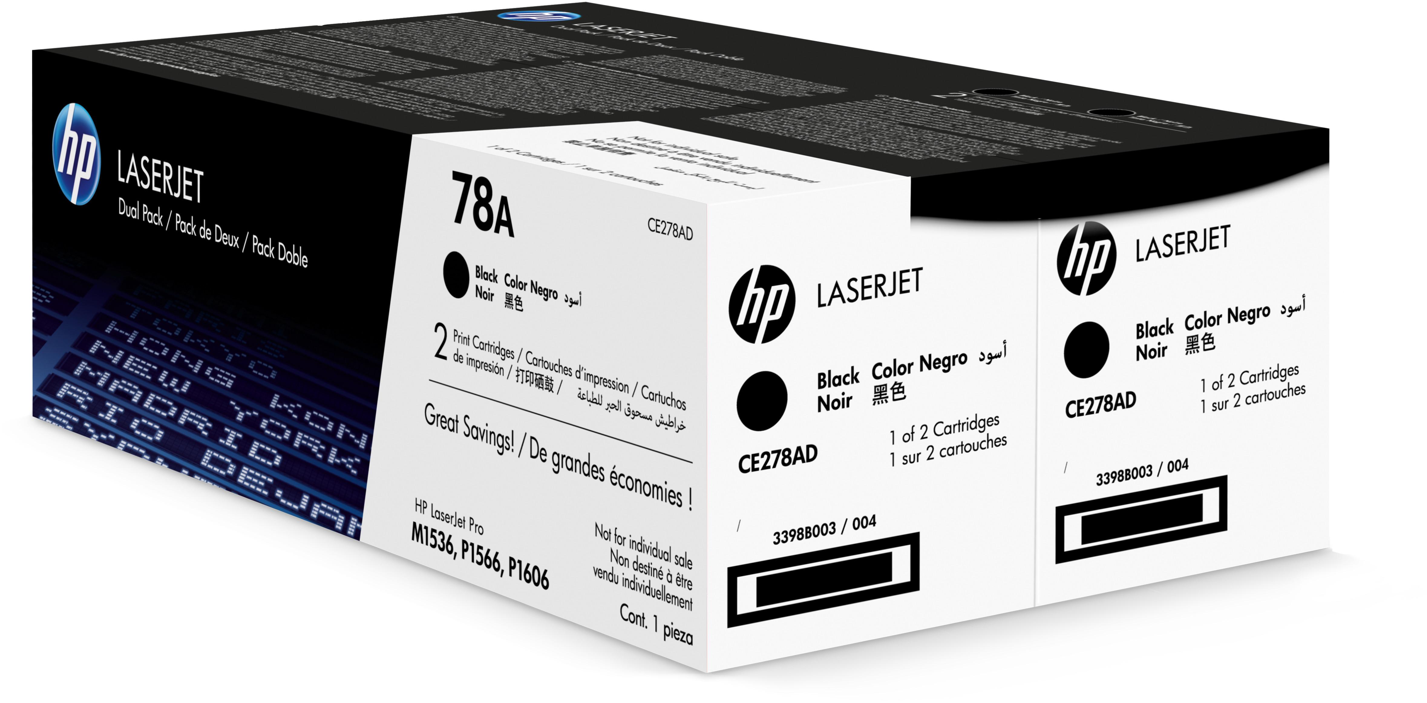 Hewlett-Packard  HP Toner-Modul 78A schwarz CE278AD LaserJet Pro P1566 2 Stück 