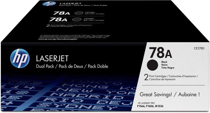 Hewlett-Packard  HP Toner-Modul 78A schwarz CE278AD LaserJet Pro P1566 2 Stück 