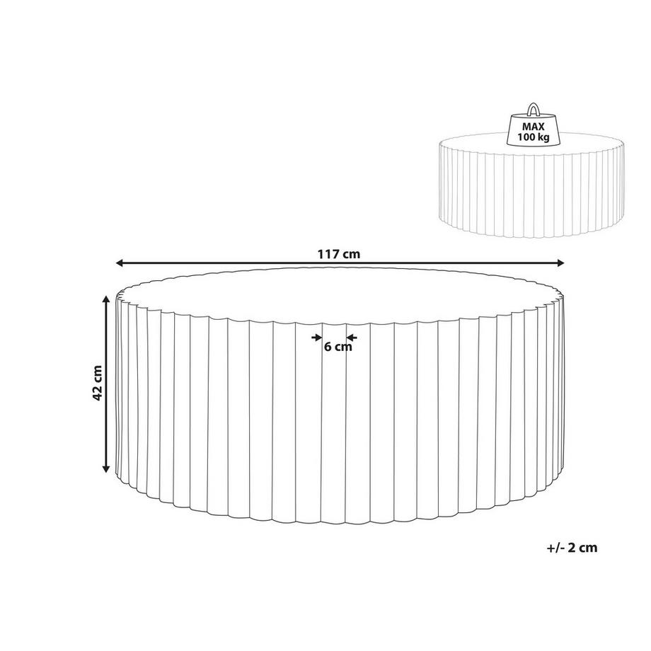 Beliani Couchtisch aus Magnesiumoxid  POZZA  