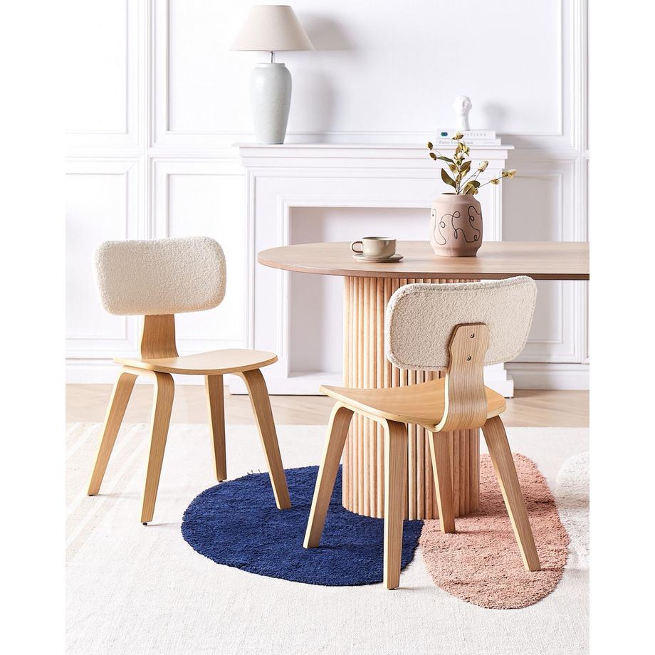 Beliani Set di 2 sedie da pranzo en Bouclé Classico LUCINDA  