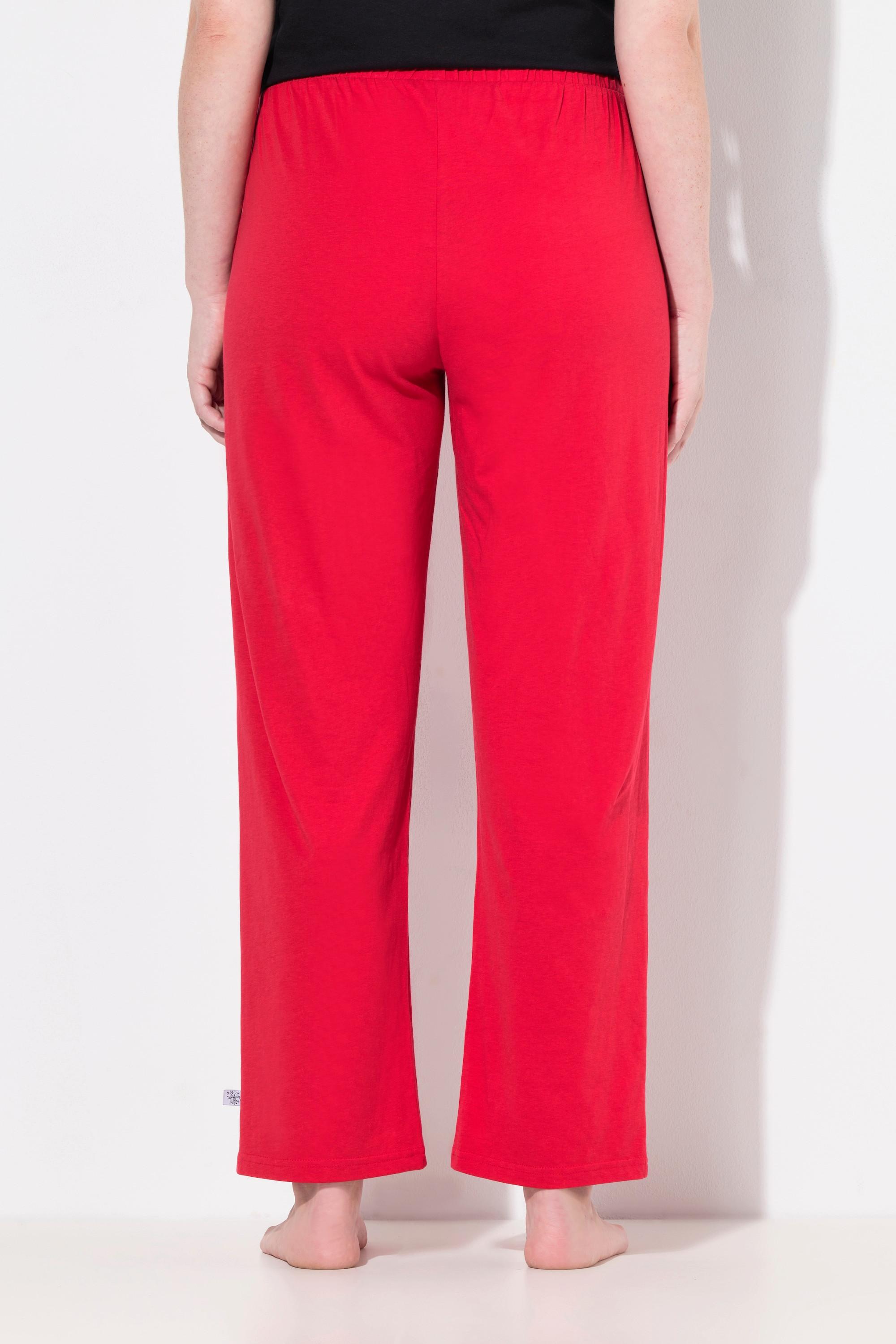 Ulla Popken Pantaloni Pigiama Tinta Unita Cuori Gamba Lunga  