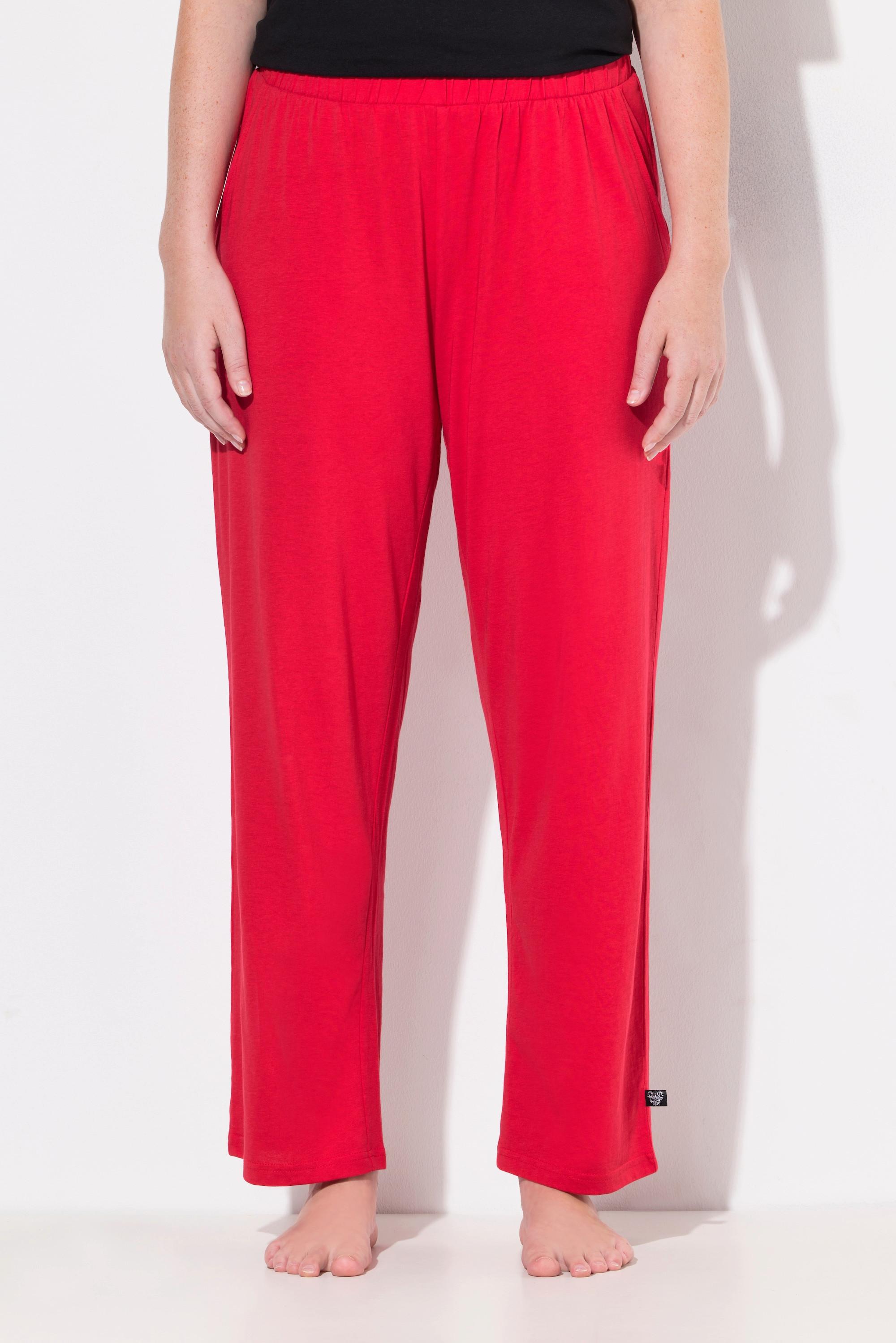 Ulla Popken Pantaloni Pigiama Tinta Unita Cuori Gamba Lunga  