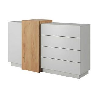 Vente-unique Credenza 4 cassetti e 2 ante Bianco e Rovere FRANCOLI  