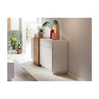 Vente-unique Credenza 4 cassetti e 2 ante Bianco e Rovere FRANCOLI  