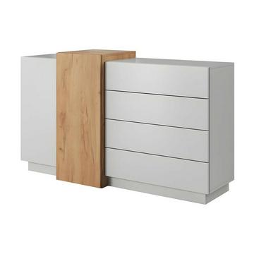 Credenza 4 cassetti e 2 ante Bianco e Rovere FRANCOLI