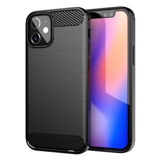 Cadorabo  Hülle für Apple iPhone 12 MINI TPU Silikon Edelstahl-Karbonfaser Optik 