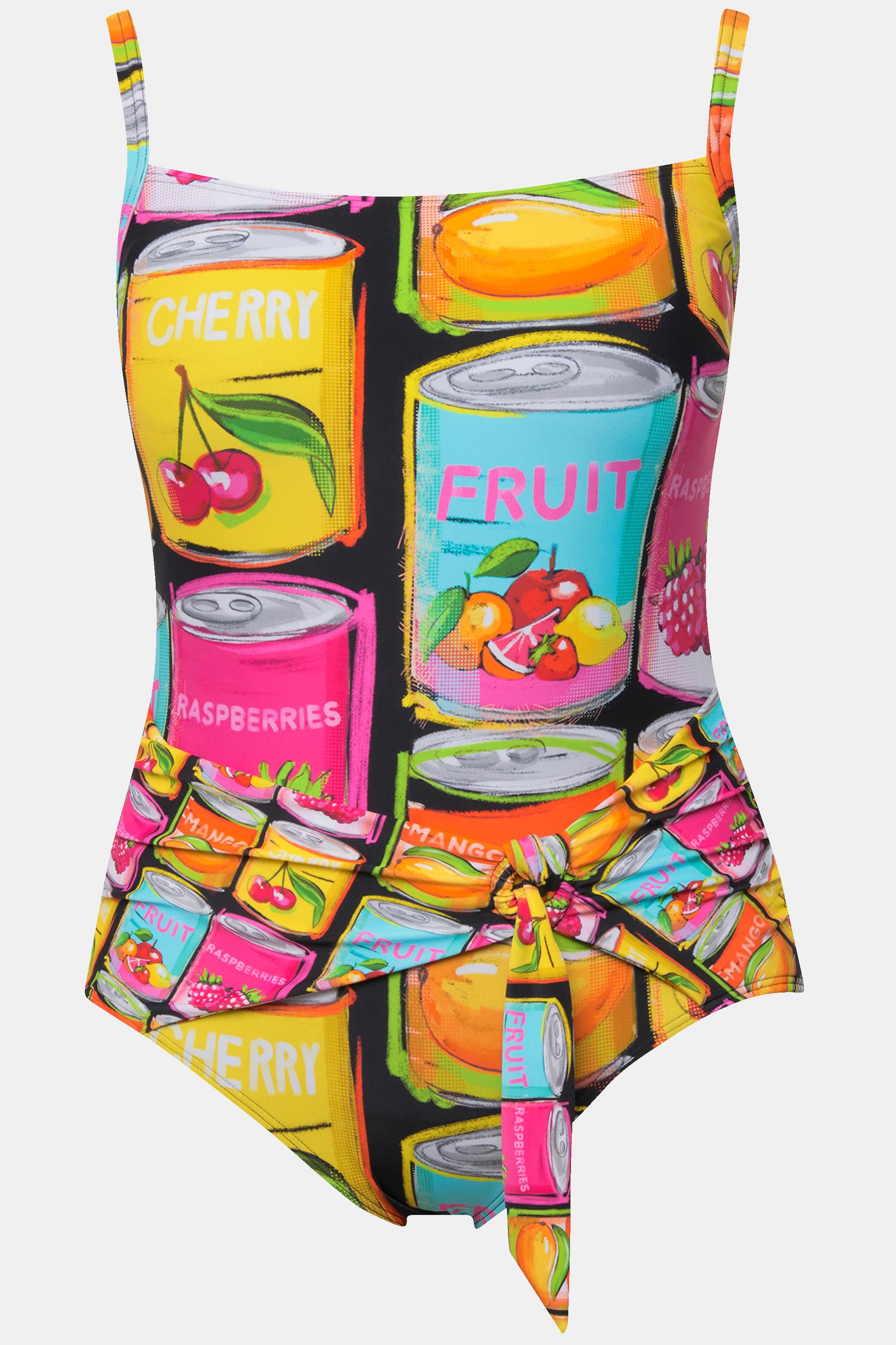 Ulla Popken  Costume da bagno con frutta in scatola, coppe morbide e materiale riciclato 