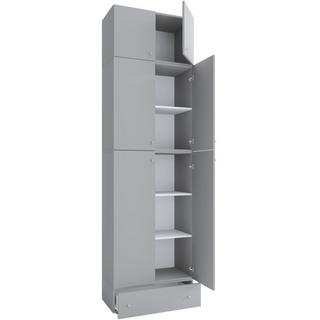 VCM XXXL Büroschrank mit 5 Fächern mit Aufsatz und Schublade | moderner Aktenschrank mit Drehtüren | Maße ca. H. 240 x B. 70 x T. 39 cm – Lona 5-Fach  