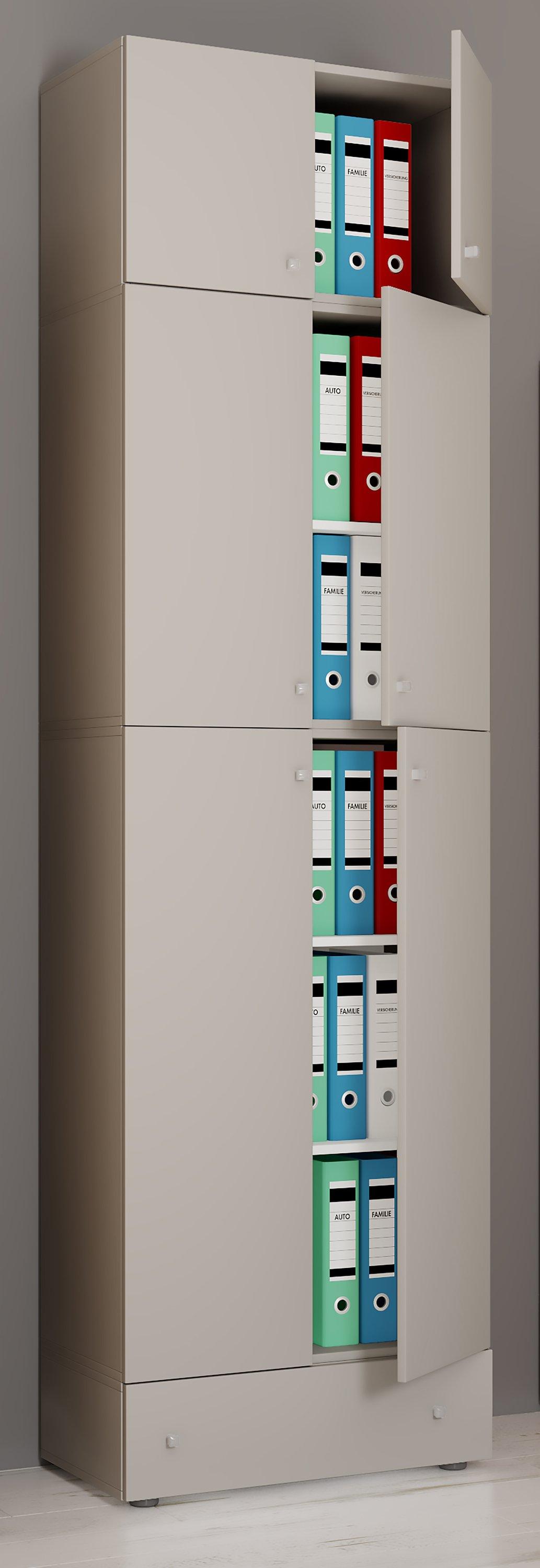 VCM XXL Armoire de bureau Armoire à dossiers Livres Meubles de bureau Classeur Armoire Lona 5f A Tiroir  