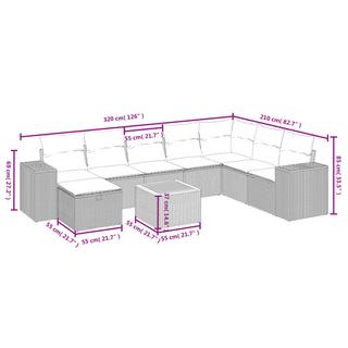 VidaXL Ensemble de canapés de jardin rotin synthétique  