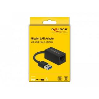 DeLock  Adaptateur SuperSpeed USB (USB 3.2 Gen 1) avec USB Type-A mâle > Gigabit LAN 10/100/1000 Mbps compact noir 