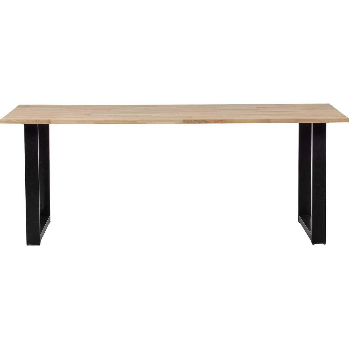 mutoni Table de salle à manger Tablo chêne FSC 220x90 pied en U  