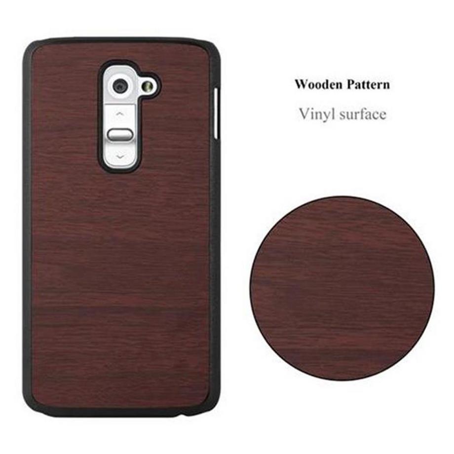 Cadorabo  Hülle für LG G2 Hard Case in Holz Optik 