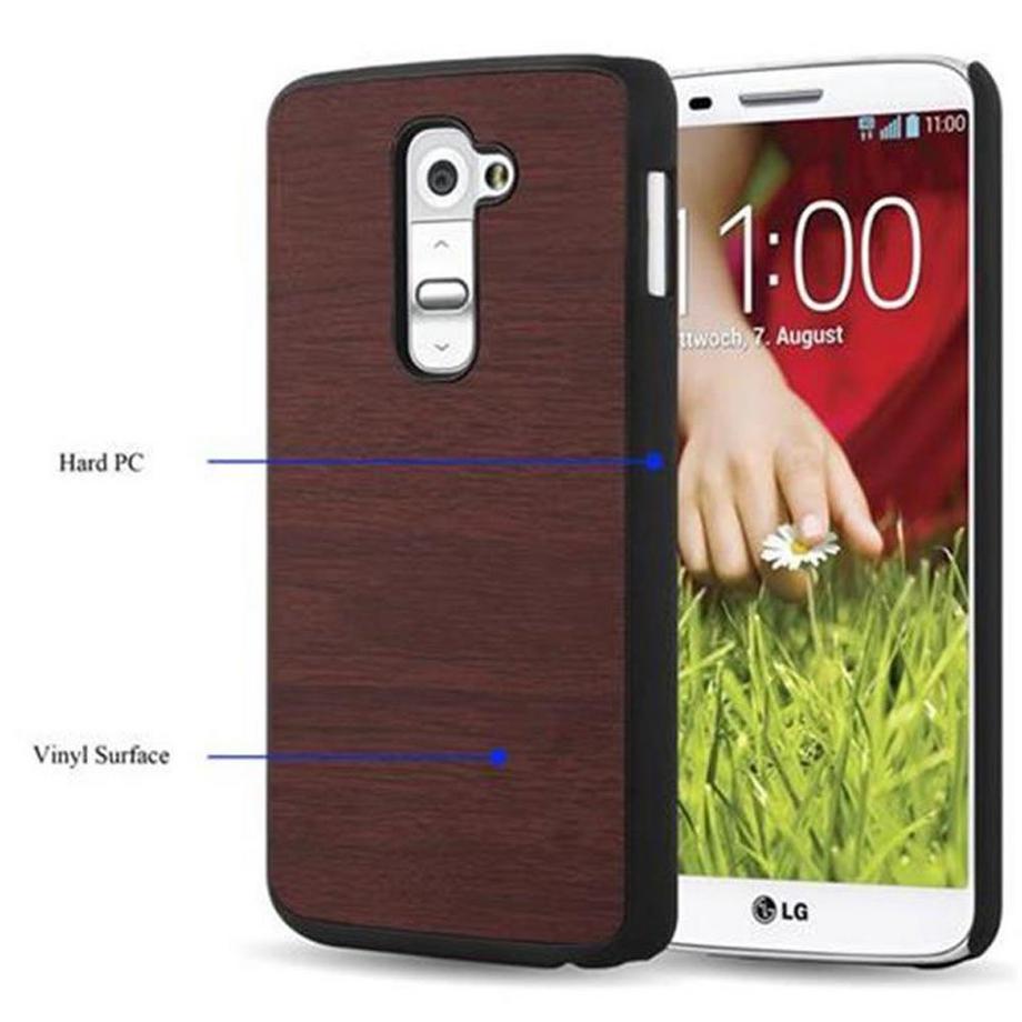 Cadorabo  Hülle für LG G2 Hard Case in Holz Optik 