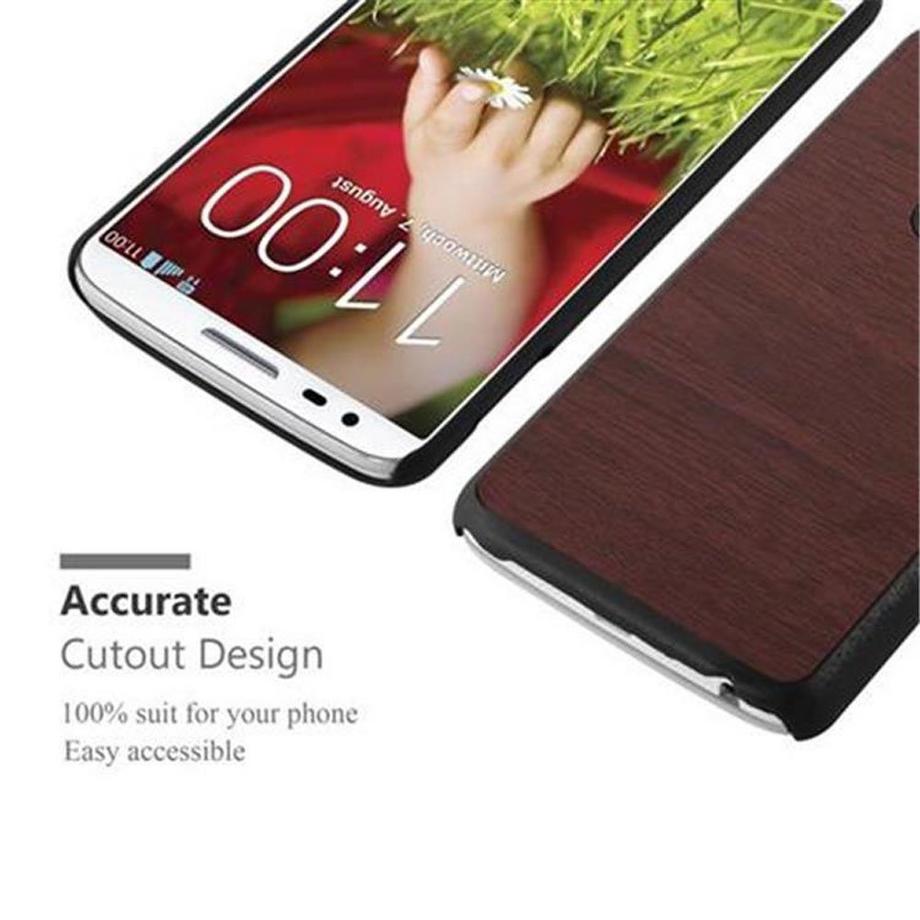 Cadorabo  Hülle für LG G2 Hard Case in Holz Optik 