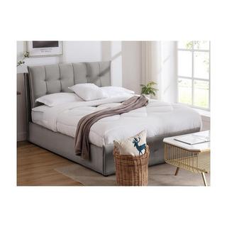 Vente-unique Letto con contenitore 160 x 200 cm Velluto Grigio + Materasso - OLERIA  