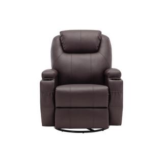 Vente-unique  Fauteuil massant SILVANO en simili - Marron 