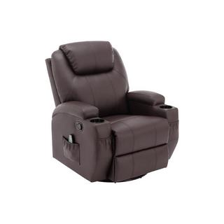 Vente-unique  Fauteuil massant SILVANO en simili - Marron 