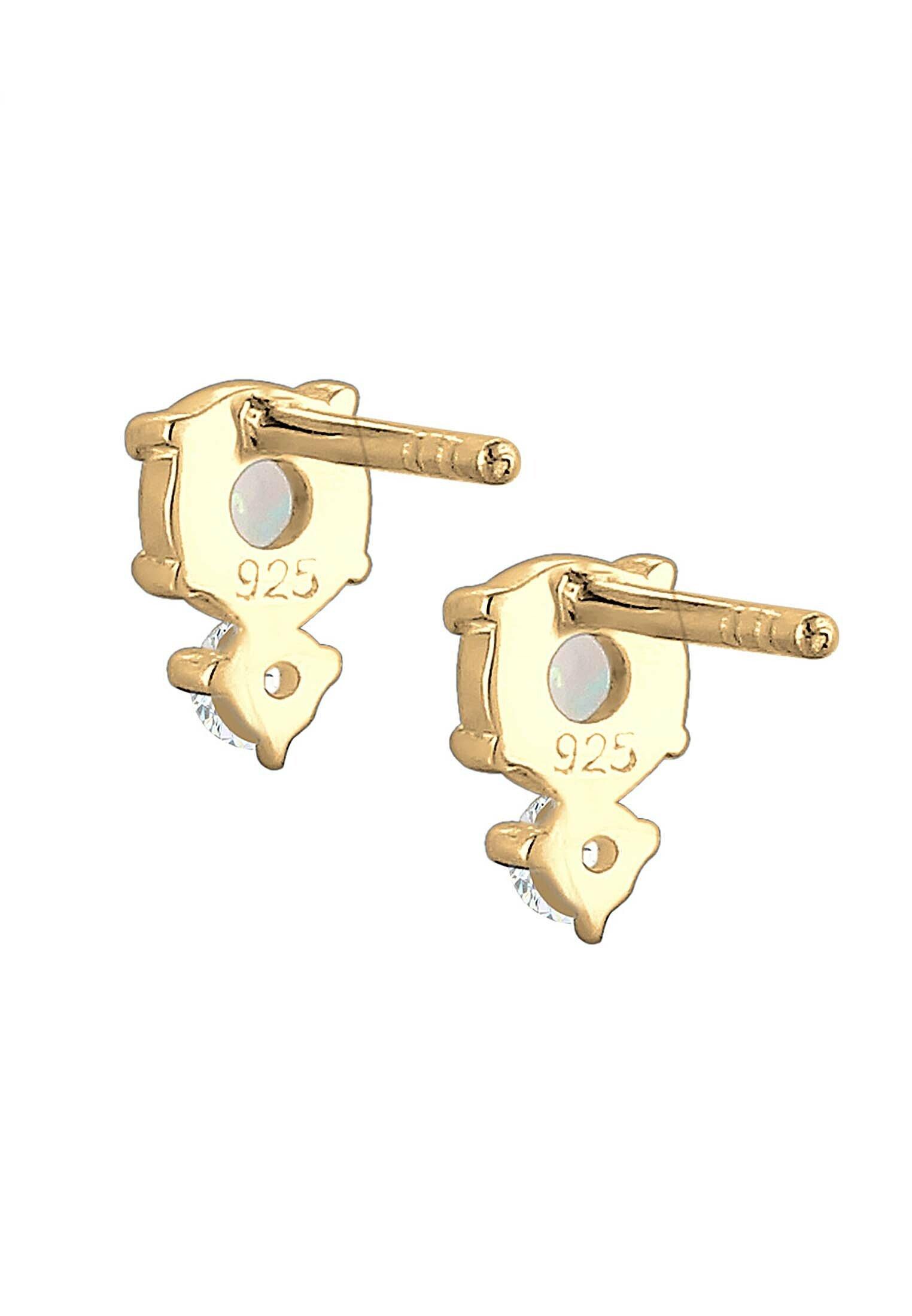 Elli  Ohrringe Geo Kreis Zirkonia Opal Trend 