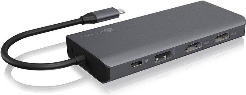 ICY Box  ICY BOX IB-DK4070-CPD Cablato USB 3.2 Gen 1 (3.1 Gen 1) Type-C Antracite, Nero 