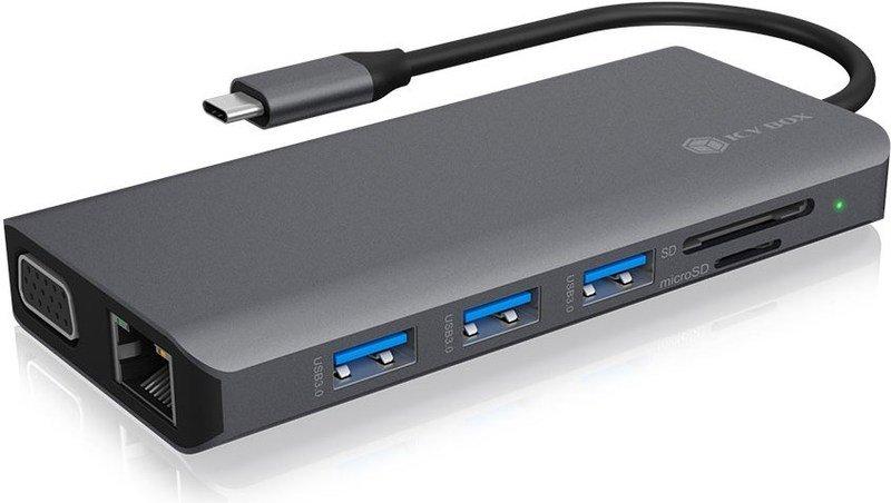 ICY Box  ICY BOX IB-DK4070-CPD Cablato USB 3.2 Gen 1 (3.1 Gen 1) Type-C Antracite, Nero 