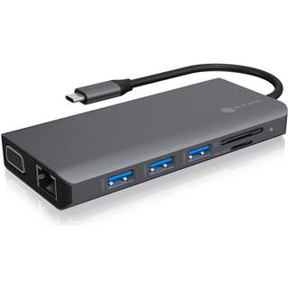 ICY Box  ICY BOX IB-DK4070-CPD Cablato USB 3.2 Gen 1 (3.1 Gen 1) Type-C Antracite, Nero 