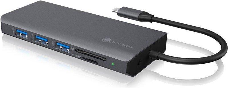 ICY Box  ICY BOX IB-DK4070-CPD Cablato USB 3.2 Gen 1 (3.1 Gen 1) Type-C Antracite, Nero 