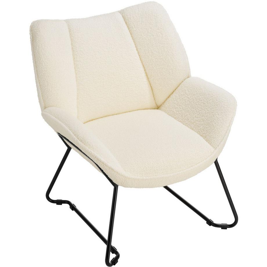 Tectake Fauteuil KJELD rembourré avec revêtement bouclé  