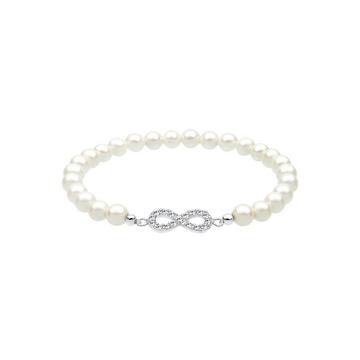Armband Infinity Symbol Mit Muschelkernperlen Kristallen