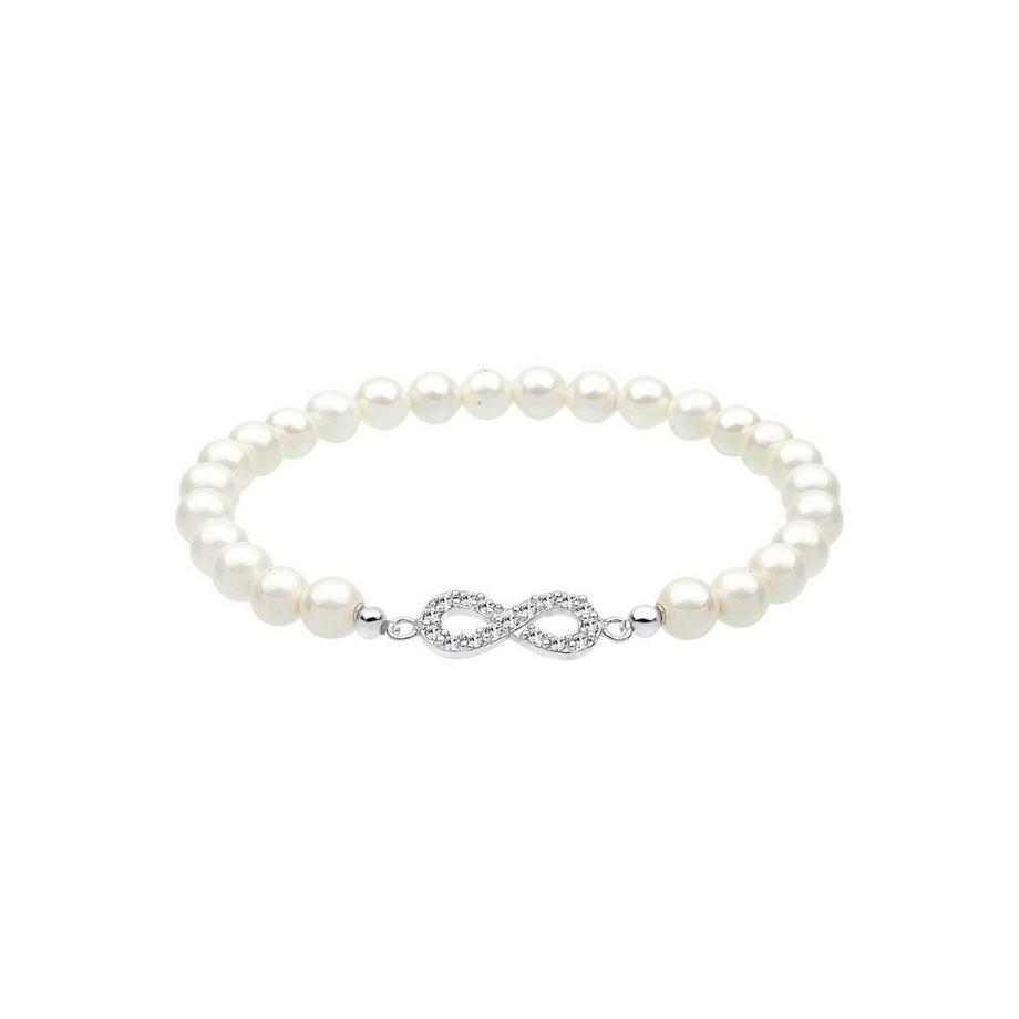 Elli  Armband Infinity Symbol Mit Muschelkernperlen Kristallen 