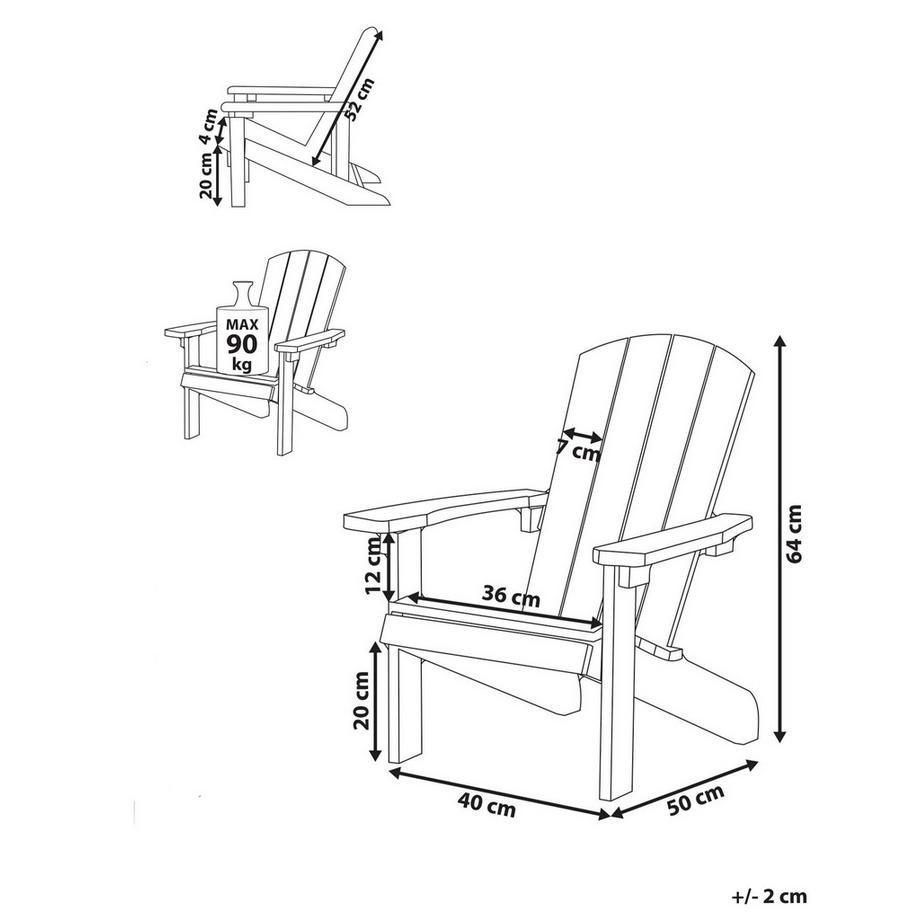 Beliani Chaise pour enfant en Bois synthétique  ADIRONDACK  
