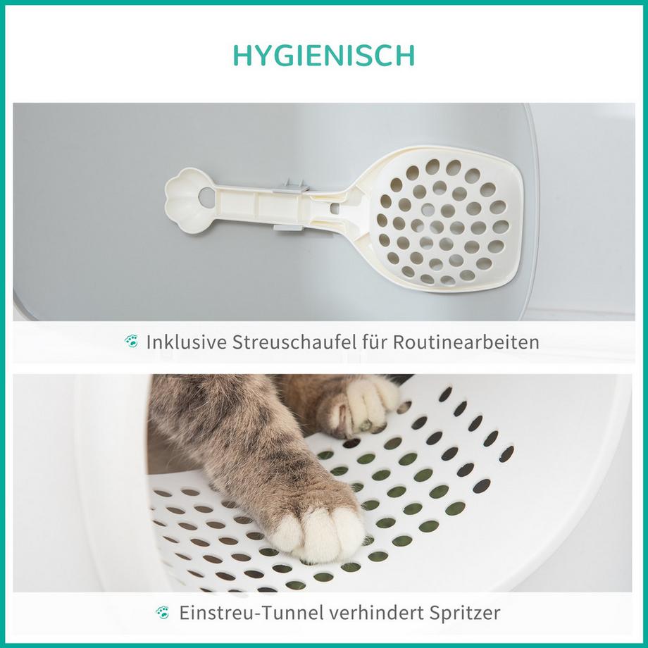 Northio  Katzenklo Haubentoilette Gitterboden Kunststoff Weiß 55X40X39Cm Bis 5Kg 