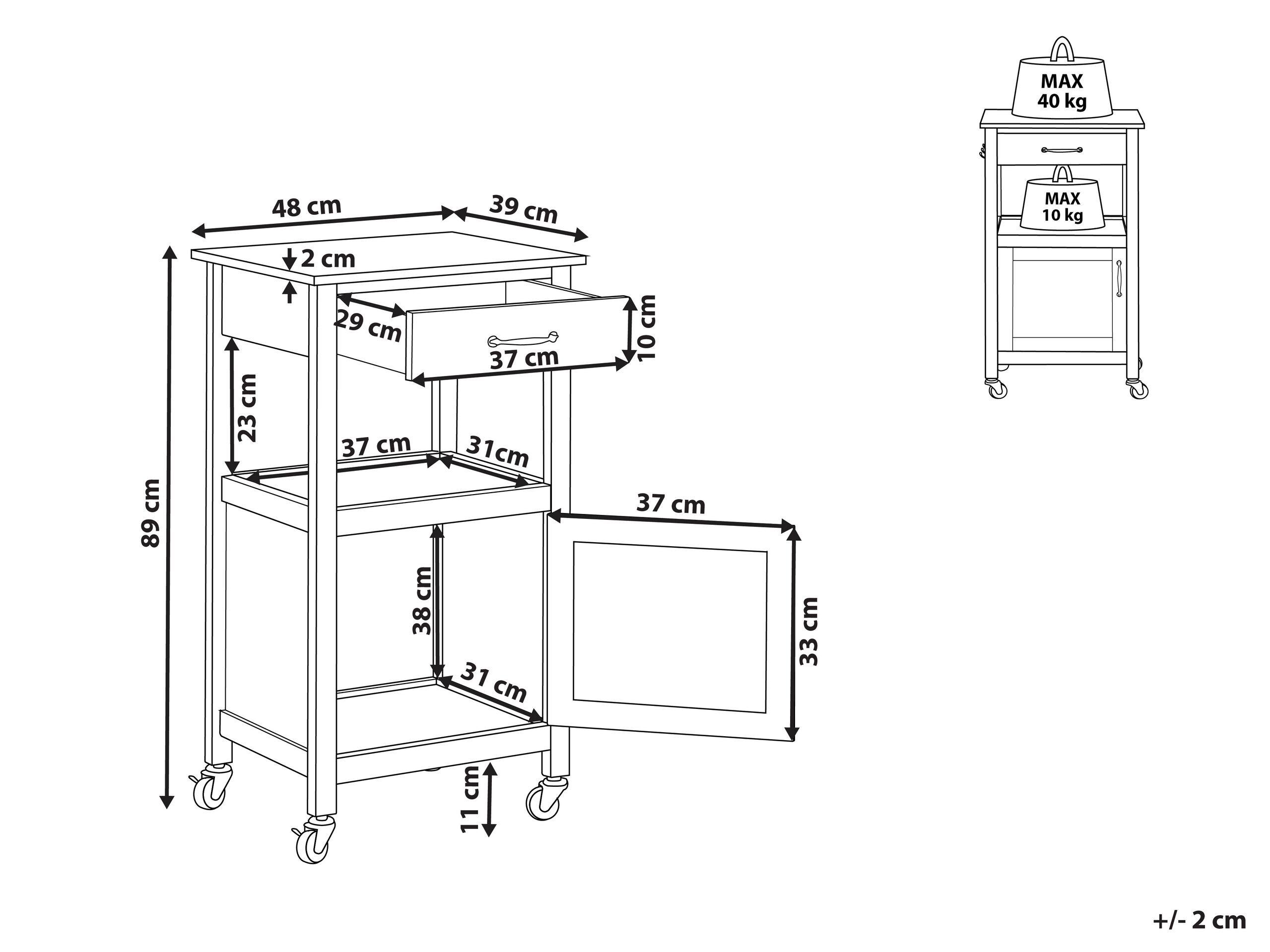 Beliani Chariot de cuisine en MDF Traditionnel SIENA  