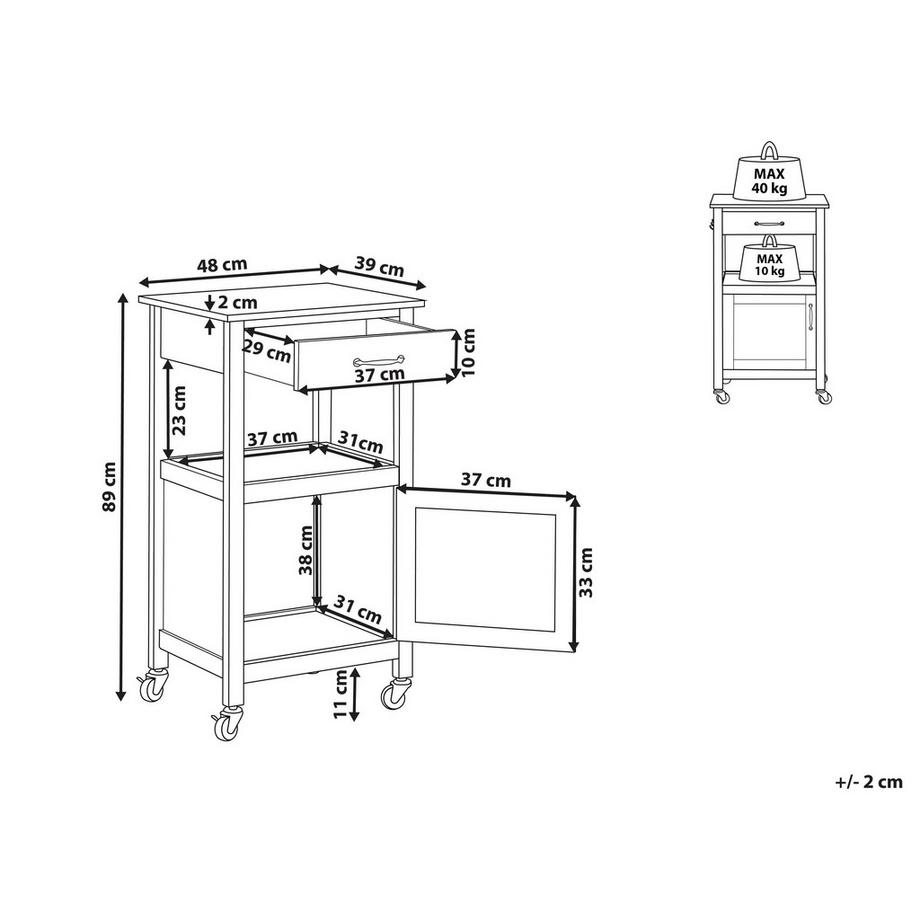 Beliani Servierwagen aus MDF-Platte Klassisch SIENA  