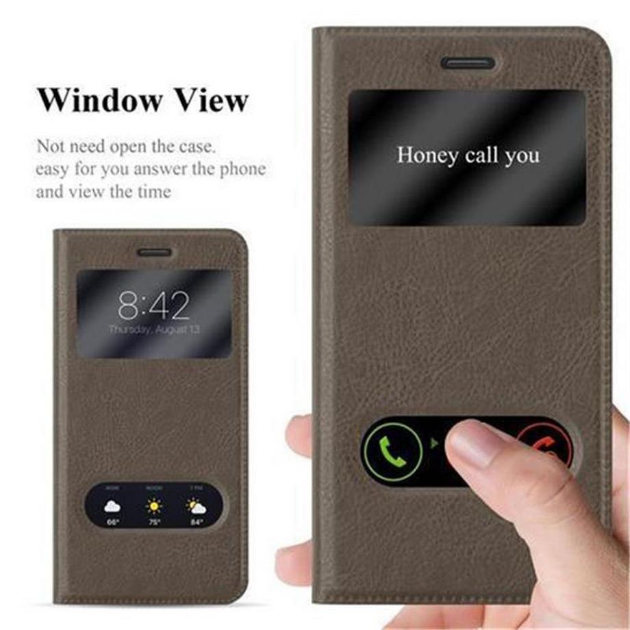 Cadorabo  Hülle für Huawei P8 LITE 2017 / P9 LITE 2017 Magnetverschluss, 2 Sichtfenstern 