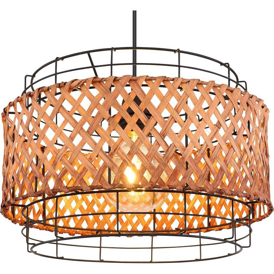 mutoni Lampe à suspension Gina métal noir 1xE27  