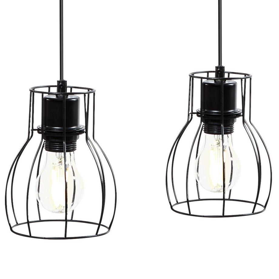 Tectake Lampada a sospensione Woody 4 fiamme, 4x E27, 40 W  