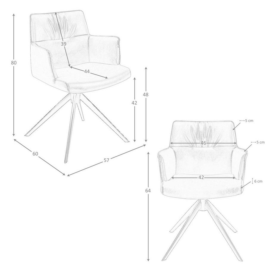 ANGEL CERDA Chaise pivotante en simili-cuir marron cognac  