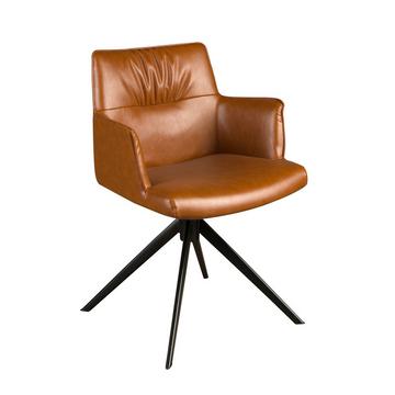 Chaise pivotante en simili-cuir marron cognac