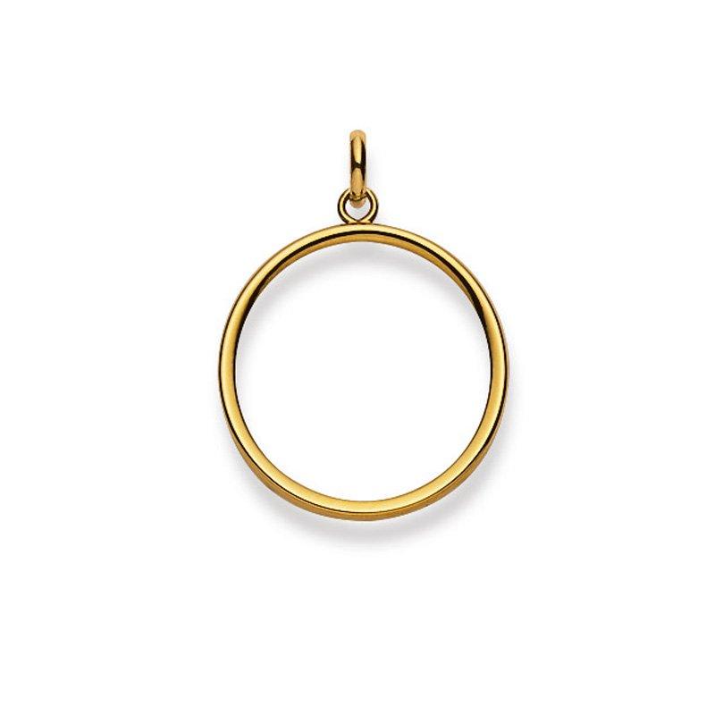 MUAU Schmuck  Pendentif pièce de monnaie serti d'or jaune 750, 29x22mm 