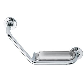 'Barre d'appui angle avec bac chromé'