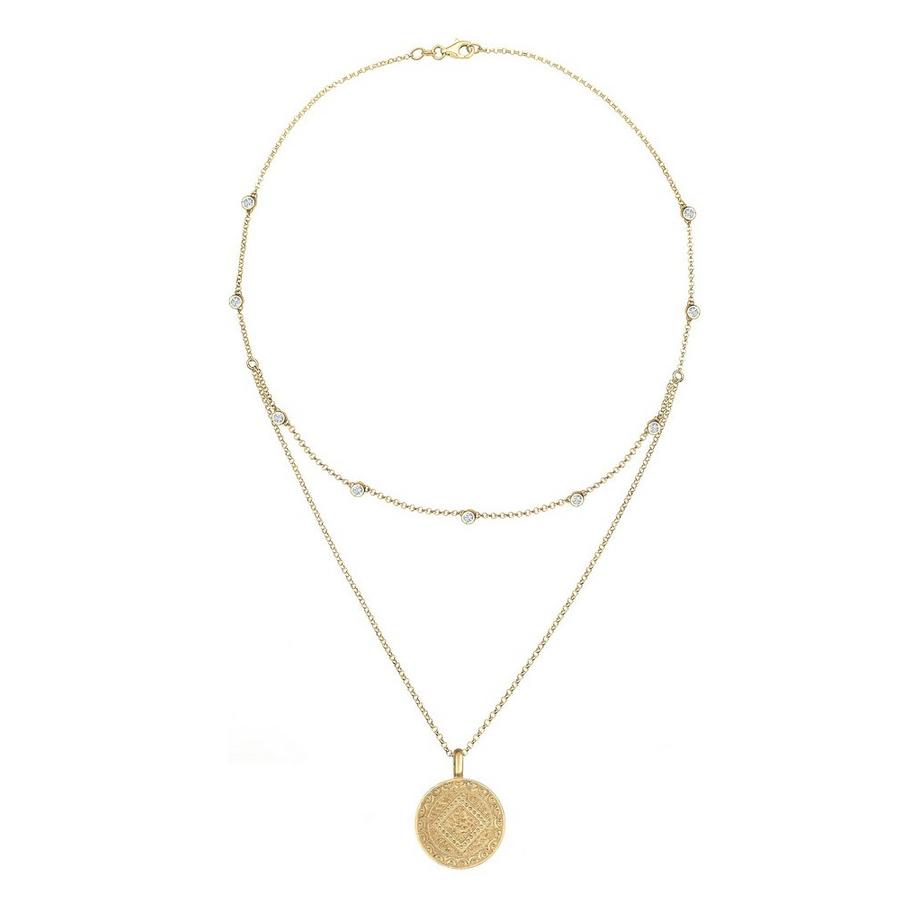 Elli  Halskette Layer Münze Kristalle 
