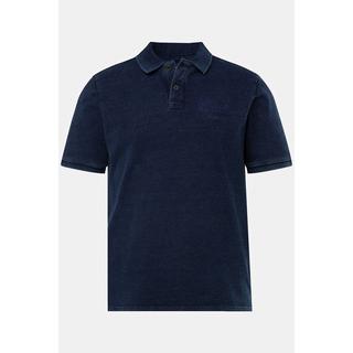 JP1880  Maglia polo di piqué dal look Vintage Indigo e mezze maniche blue denim 