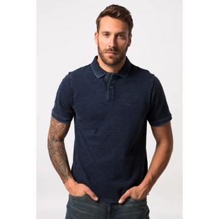 JP1880  Maglia polo di piqué dal look Vintage Indigo e mezze maniche blue denim 