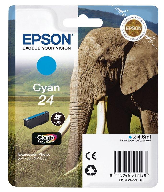 EPSON  EPSON Tintenpatrone cyan T242240 XP 750/850 360 Seiten 