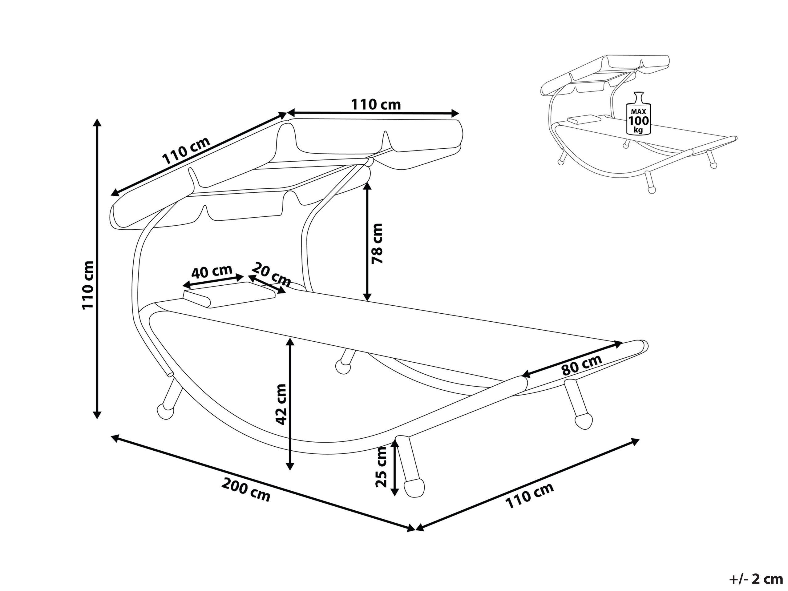Beliani Lettino Prendisole en Acciaio Moderno TERNO  