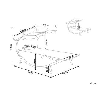 Beliani Lettino Prendisole en Acciaio Moderno TERNO  